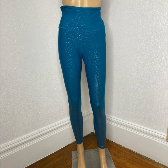 Beyond Yoga Pants - Beyond Yoga Alloy Ombre Leggings Women's Size L High Waisted Teal Gold Sparkle